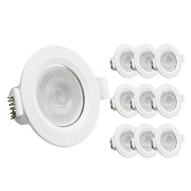 Imagem de Kit 10 Spot Luminária Led 5w Redondo Carcaça Branca - Branco Quente Decoração Casa Loja