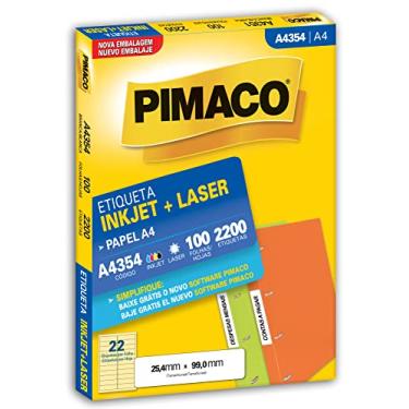 Imagem de Etiqueta inkjet/laser A4354 com 100 folhas Pimaco