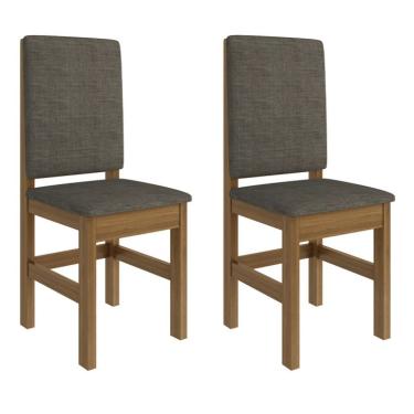 Imagem de Conjunto com 2 Cadeiras Wanda Canela e Cinza Escuro