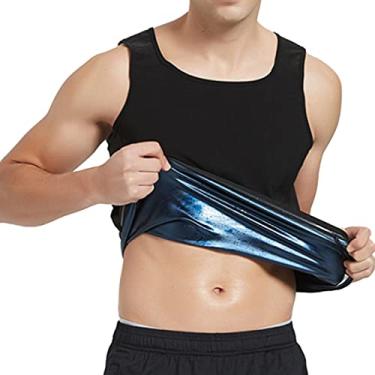 Imagem de Colete masculino para treino de cintura com zíper colete modelador de corpo camiseta regata slim para perda de peso colete treinador(S M)(Colete)