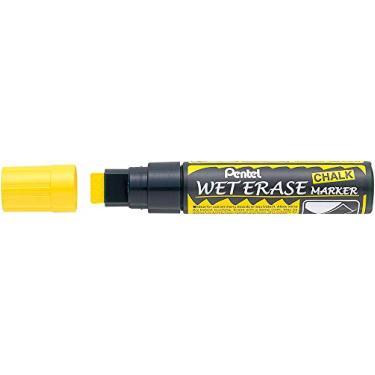 Imagem de Pentel Marcador de giz Jumbo SMW56-G com ponta de cinzel de 3,5 a 10,5 mm, amarelo