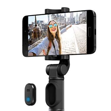 Imagem de Tripé Mi Selfie Stick, suporte de telefone gira 360°, controle remoto Bluetooth separado, monopé de liga de alumínio antiderrapante, preto