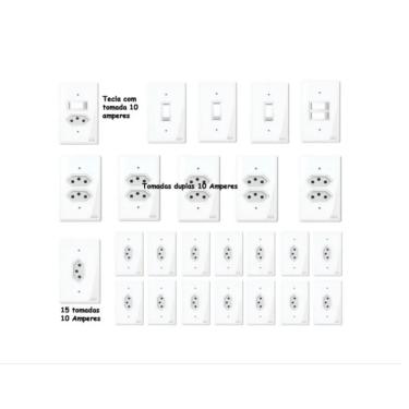 Imagem de Tomadas E Interruptores (25 Pç) Kit Casa Completa