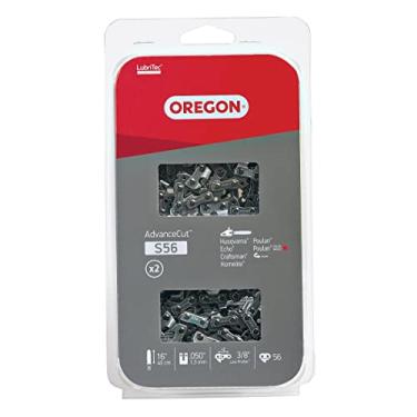 Imagem de Oregon Correntes de motosserra S56 AdvanceCut Twin Pack, para barra de 40,6 cm - 56 elos de acionamento – 2 x correntes de retorno baixo cabem Poulan, Echo, Ryobi, Wen e mais