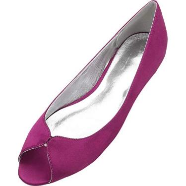 Imagem de Vestido de balé feminino de casamento peep toe sem salto, Roxa, 6