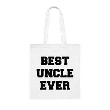 Imagem de Bolsa Best Uncle Ever Tote bag, Uncle Gift, Uncle idea, presente para melhor tio, Uncle Shoulder bag, Uncle Reusable Bags, Gift for Uncle of Favorite Daughter, Son and Kids, Branco