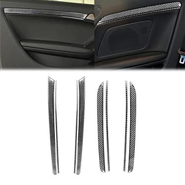 Imagem de FINMOKAL Cobertura De Guarnição De Moldura De Painel De Porta De Carro De Fibra De Carbono Adequada Para Audi A5 2008-2016 Preto, Fibra De Carbono
