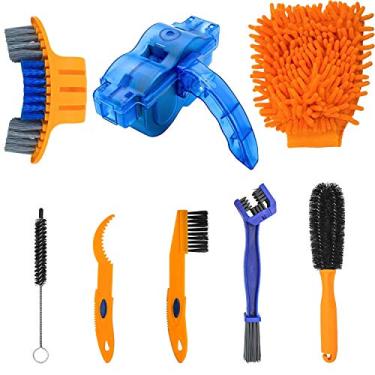 Imagem de Conjunto de ferramentas de limpeza de bicicleta FVILIPUS (pacote com 8) incluindo escova de limpeza e escova de limpeza de corrente de bicicleta, manivela, mola, cantos de pneu ferramentas