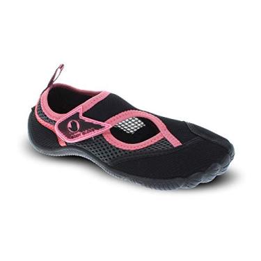 Imagem de Body Glove Sapatos aquáticos femininos (lago, aeróbica, natação, esportes aquáticos, praia, sapatos aquáticos) preto e azul oásis Horizon Aqua Shoes para mulheres, Preto/rosa salmão, 40