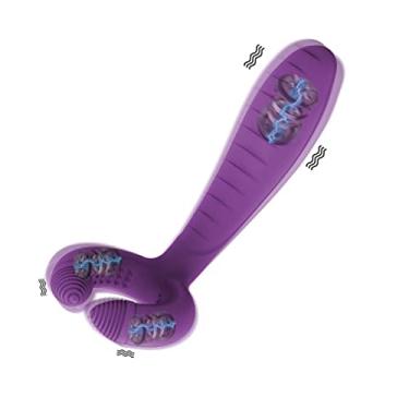 Imagem de Vibradores Dupla Penetração 3 Motores Brinquedos Sexuais Para Mulheres Estimulador Mamilo e Ponto G Massageador Erótico (Roxo)