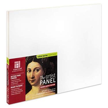 Imagem de Ampersand Art Supply Painel de pintura de arte Gesso de madeira: textura de tela, berço de 3/4 polegadas, 30,48 x 40,64 cm