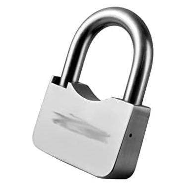 Imagem de KRASS Cadeado de cadeado com gancho de bloqueio de 4 chaves diâmetro 12 mm cadeado de aço inoxidável adequado para bloqueio de almofada de armazém de porta de garagem, colecionador88