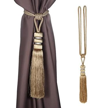 Imagem de peças Gancho de Cortina Único Pendurado Bola Borlas Cortinas Fivela Estilingue Vinculação Tiebacks Casa Quarto Sala Decoração de Cortinas, 5