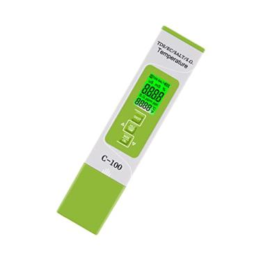 Imagem de Tingpai C-100 Condutividade/Sólidos Totais Dissolvidos/S nidade/G vidade Específica da Água do Mar/Tempe tu C a de Teste 5 em 1 Detector Multifuncional de Qu dade da Água (com Luz de Fundo) Navios sem Bateri