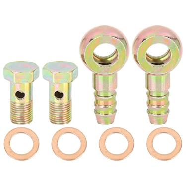 Imagem de X AUTOHAUX 2 Conjuntos de 10 mm Mangueira Banjo Parafuso Barb Acessórios Banjo Bolt Kit Arruela Metal para Carro de Motocicleta
