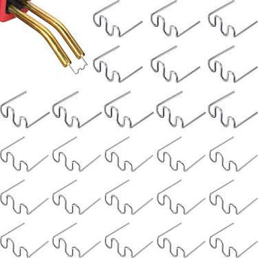 Imagem de 1000 peças de hastes de solda Hot Staples, cabo de soldagem para reparo de máquinas, para-choques, painéis, suportes de lâmpadas, anéis de plástico diários, suprimentos de plástico de 0,8 0,6 mm (formato de onda)