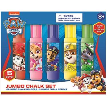 Imagem de Conjunto de gizes jumbo de giz para caminhada ao ar livre infantil da Patrulha Canina Nickelodeon Innovative Designs com suportes