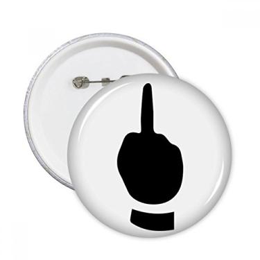 Imagem de Emblema de dedo médio padrão de contorno de gesto de pinos redondos para decoração de acessórios 5 peças