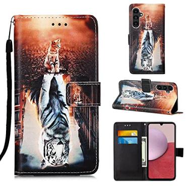 Imagem de Capas de telefone de negócios de luxo Samsung Galaxy A14 5G capa de couro com slots de cartão impressos clipe de carteira anti-queda à prova de choque capa de telefone Samsung A14 5G capas (4, Samsung A14 5G)