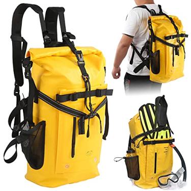 Imagem de Mochila seca à prova d'água de 7ª geração - bolsa de água grossa e durável para caiaque, acampamento, passeios de barco, praia e esportes aquáticos ao ar livre(Yellow)