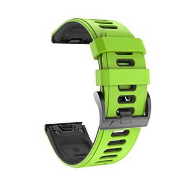 Imagem de WIKUNA Pulseiras de silicone para relógio inteligente pulseiras para Garmin Fenix 7X 7 6X 6 Pro 3HR Release 22 26mm Quick Easyfit Pulseira de relógio Correa (Cor: Verde, Tamanho: Forerunner 935 945)
