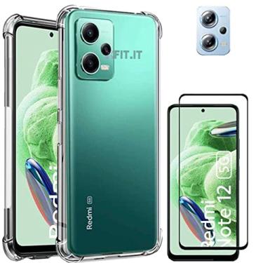 Imagem de Kit Capa Capinha Antiqueda Redmi Note 12 5G + Película 3D de Vidro Frontal + Película de Câmera