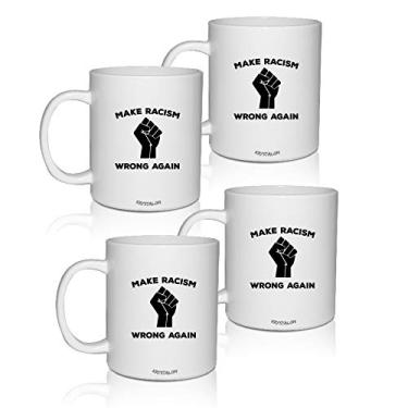 Imagem de 4 Canecas Brancas Personalizadas Make Racismo Wrong