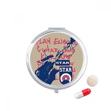 Imagem de Estojo de comprimidos com estampa de rabiscos para instrumento musical de violão, caixa de armazenamento de medicamentos