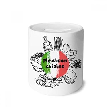 Imagem de DIYthinker Caixa de moedas de cerâmica com desenho de cacto da bandeira nacional do México