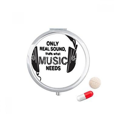 Imagem de Caixa de armazenamento de medicamentos com palavras, música e fone de ouvido