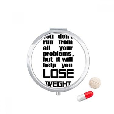 Imagem de Lose Weight Slogan inglês caixa de armazenamento de remédios com letras pretas