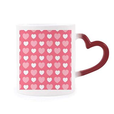 Imagem de Dia dos Namorados Rosa Branco Coração Manchas Sensíveis ao Calor Caneca Vermelha Mudança de Cor