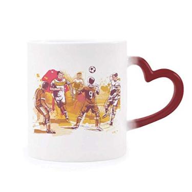 Imagem de Caneca sensível ao calor Match Soccer Football Sports Red Color Changing Grés Cup