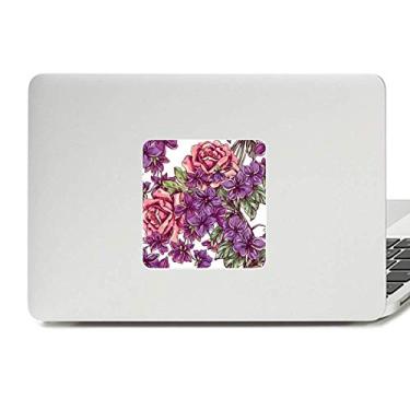 Imagem de Adesivo de vinil paster para laptop com folha de flor, azul, branco, decoração de policarbonato