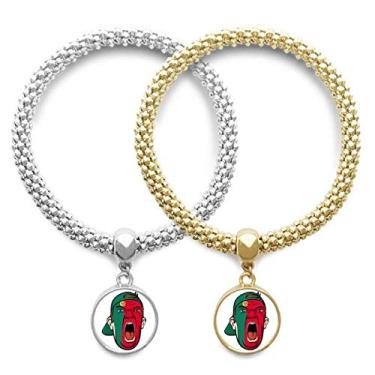 Imagem de DIYthinker Bandeira de Portugal Maquiagem Facial Cabeça Gritando Touca Pulseira Pingente Joias Presente Casal