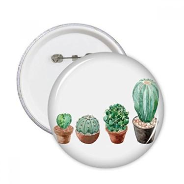 Imagem de Suculentas Cacto Vaso Ilustração de Plantas Pinos Redondos Emblema Emblema Acessório Decoração 5 peças