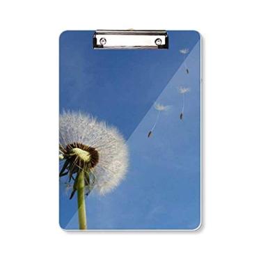 Imagem de Bloco de notas Blue Sky lindo branco dente-de-leão pasta, bloco de notas A4