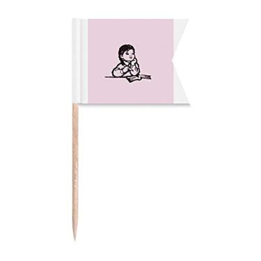 Imagem de Sinalizadores de palitos de propaganda educativos vermelhos da Reflections para placa de queijo para bolo de festa