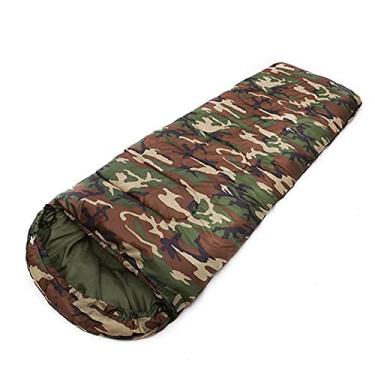 Imagem de GQYYS Saco de dormir para adultos, Envelope compacto sacos de dormir para uso ao ar livre, com saco de compressão, para adultos e crianças - Interior e exterior, acampamento, mochilão, caminhadas - 1,9 kg _ Super camuflagem verde