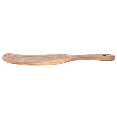 Imagem de Espátula de madeira, espátula de colher de madeira, forma plana de madeira para cozinha para cozinhar em casa (29 x 5,5 pá de teca)