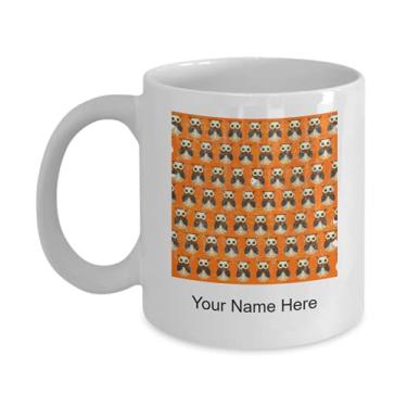 Imagem de Caneca de café personalizada com estampa retrô sem costura, caneca de café com estampa retrô sem costura – Caneca de café de 325 ml