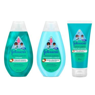 Imagem de Kit Johnson`s Baby Blackinho Poderoso Shampoo + Condicionador + Creme para Pentear