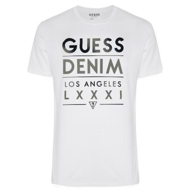 Imagem de Camiseta Guess Masculina Denim Los Angeles Gradient Branca-Masculino