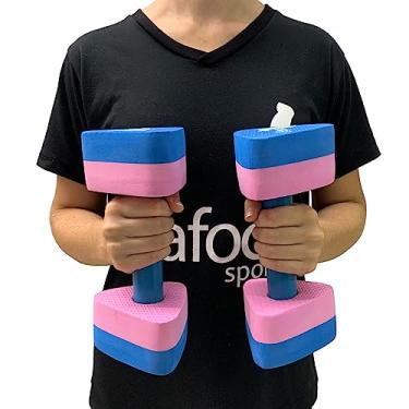 Imagem de Par Halteres Fisioterapia Aquática Natação Em EVA DF1091-R P 1 à 2kg Azul/Rosa Dafoca Sports