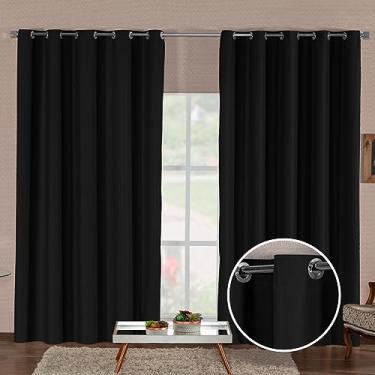 Imagem de Cortina Blackout Grande Luxo Tecido Duplo Quarto Sala Blecaute 100% (4,00mx2,80m, Preto)