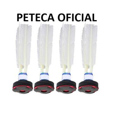 Imagem de Kit 4 Peteca Oficial 21CM Blister Branca - Brinquedos Infantil Esportivos Jogos
