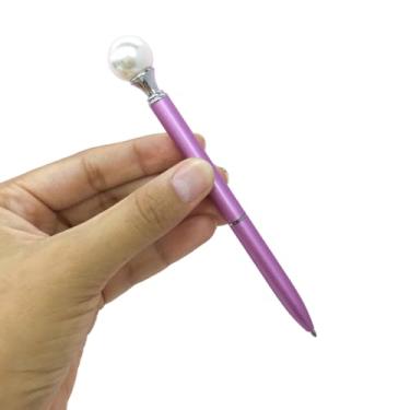 Imagem de Caneta Metal Luxo Pérola Ponta Esferográfica 0.7 mm Papelaria Escolar (Lilás)