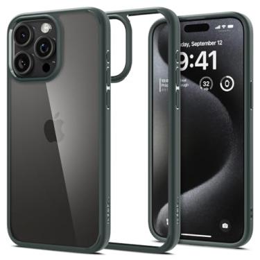 Imagem de Capa Spigen para iPhone 15 Pro Max, ultra híbrida [antiamarelecimento] projetada para Apple iPhone 15 Pro Max - Verde Abismo