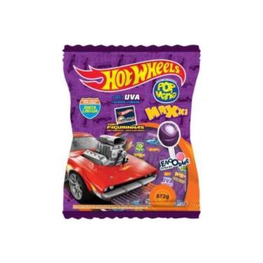 Imagem de Pirulito Pop Mania Hot Wheels Uva 672g