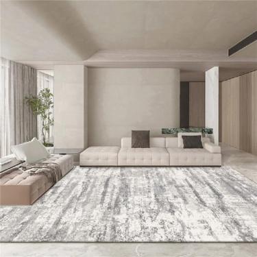Imagem de Tapetes cinza de grande área para decoração de sala de estar, tapetes laváveis para decoração de casa e quarto, tapete de salão, k, 300x400cm